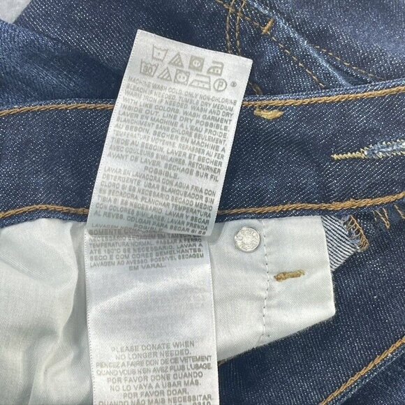 Levis Womens Bermuda Denim Shorts Size 4 Rolled Cuff Dark Wash - Picture 5 of 6